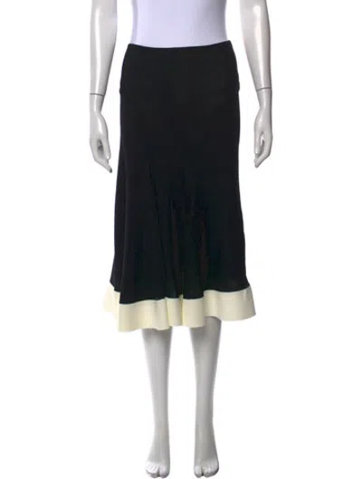 Pre-owned Esteban Cortazar Ruffle Embellishment Midi Length Skirt In Black