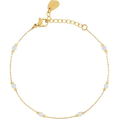Estella Bartlett Wellness Blue Lace Agate Paperlink Chain Bracelet In Multi