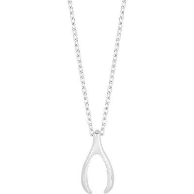 Estella Bartlett Wishbone Pendant Necklace In Silver