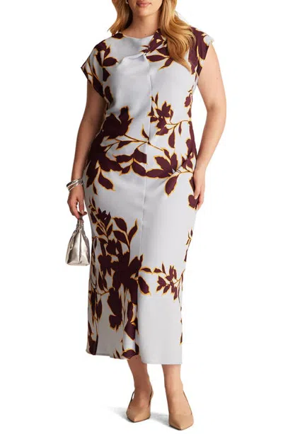 Estelle Joana Twist Front Midi Dress In White