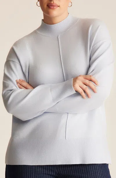 Estelle Neve Mock Neck Sweater In Gray