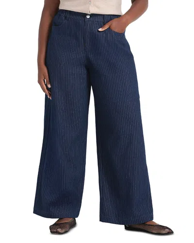 Estelle Plus Winslow High Rise Wide Leg Jeans In Deep Blue