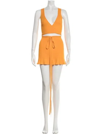 Pre-owned Ester Manas V-neck Mini Dress In Orange