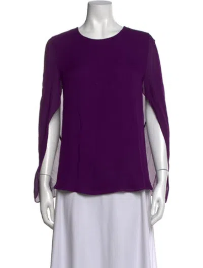 Pre-owned Et Ochs Silk Crew Neck Top W/ Tags In Purple