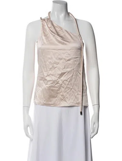 Pre-owned Et Ochs Silk One-shoulder Top In Neutrals