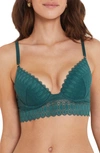 Etam Gravure Lace Underwire Bra In Pine Green