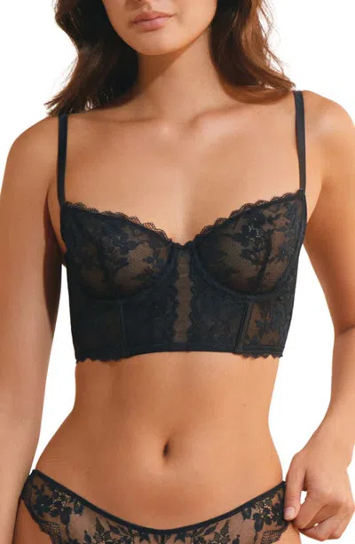 Etam Heritage Underwire Bustier Bra In Blue