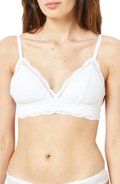 Etam Idole Lace Triangle Bralette In White