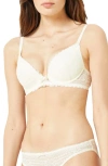 Etam Panama Underwire Plunge Push-up Bra In Ecru