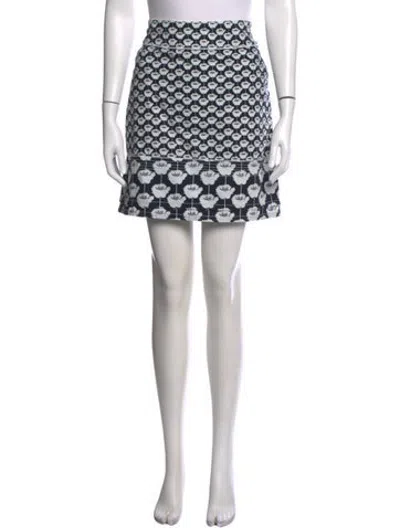 Pre-owned Etcetera Floral Print Mini Skirt In White