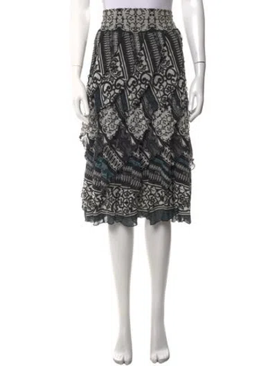 Pre-owned Etcetera Patterned Midi Length Skirt In Black