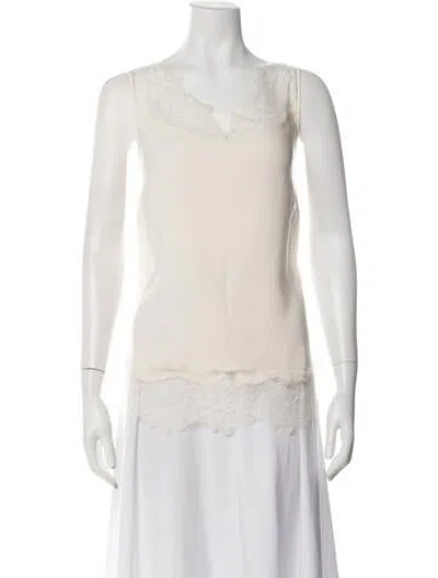 Pre-owned Etcetera V-neck Sleeveless Blouse In Neutrals