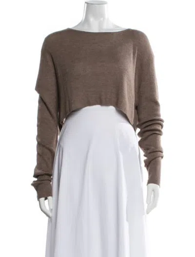 Pre-owned Éterne Cashmere Bateau Neckline Sweater In Brown