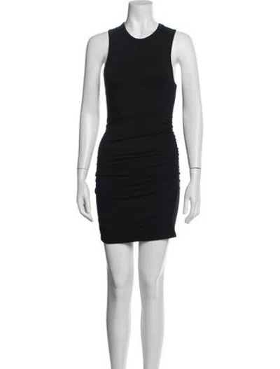 Pre-owned Éterne Crew Neck Mini Dress In Black