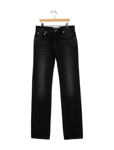 Pre-owned Éterne Mid-rise Straight Leg Jeans In Black