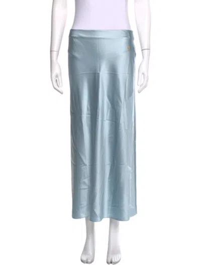 Pre-owned Éterne Silk Long Skirt In Blue