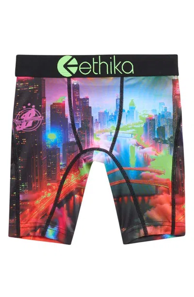 Ethika Kids' Neon City Boxer Briefs In Multi