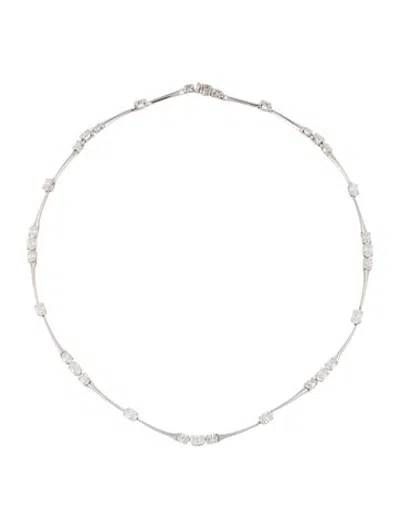 Pre-owned Etho Maria 18k 7.89ct Diamond Bar Link Necklace, 16.5" In Multicolor