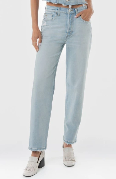 Etica Tyler High Waist Straight Leg Jeans In Sea Foam