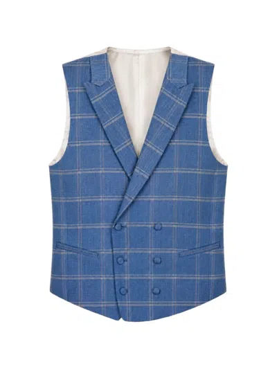 Etiem Textil S.l. Check Double-breasted Waistcoat In Brown