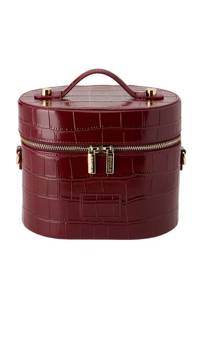 Etoile Collective X Revolve Oval Toiletry Case In Burgundy Croc