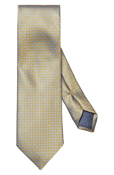 Eton Geometric Silk Tie In Lt/ Pastel Yellow