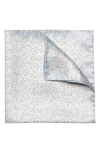 Eton Microfloral Silk Pocket Square In Lt/ Pastel Blue