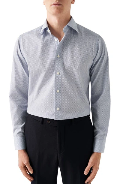 Eton Slim Fit Microprint Dress Shirt In Dark Blue