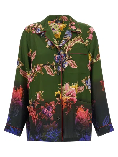Etro Bicolor Polyester Women's Blouse In Animal Print