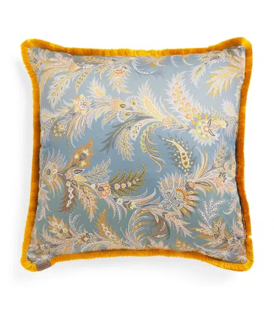 Etro Caladium Cushion In Blue