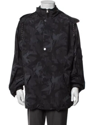 Pre-owned Etro Camouflage Print Utility Jacket In Blue