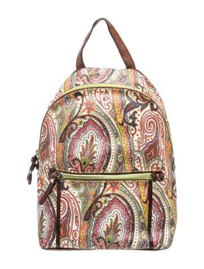 Pre-owned Etro Canvas Backpack In Multicolor