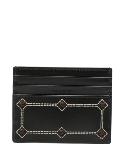 Etro Card Holder Leather + Embroidery 10