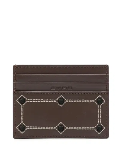 Etro Card Holder Leather + Embroidery 10
