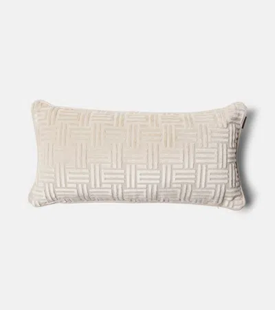 Etro Flag Monogram Corduroy Cushion In Neutral