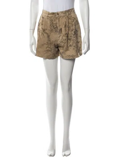 Pre-owned Etro Floral Print Mini Shorts W/ Tags In Neutrals