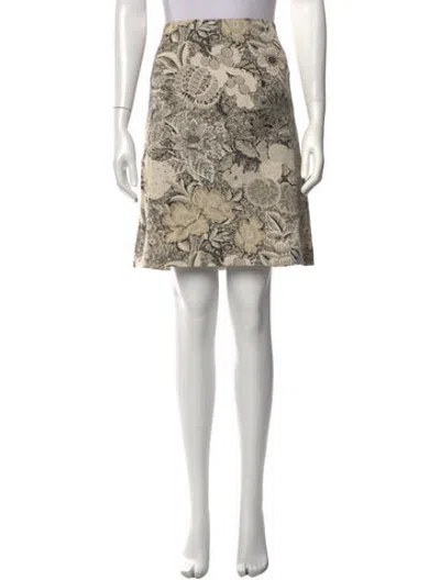 Pre-owned Etro Floral Print Mini Skirt In Neutrals