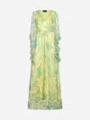 Etro Printed Ruffled Silk Maxi Dress In Multi
