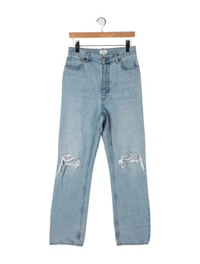 Pre-owned Etro High-rise Straight Leg Jeans In Blue