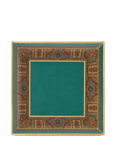 Etro Home ペイズリートレイ 24cm X 24cm In Green