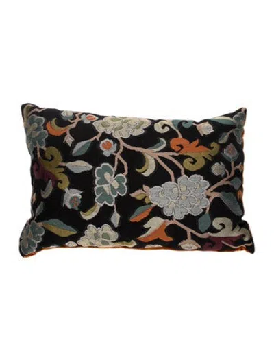 Pre-owned Etro Home Decorative Velvet Throw Pillow In Black/orange