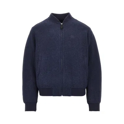 Etro Jersey Jacket With Jacquard Arnica Motif In Blue