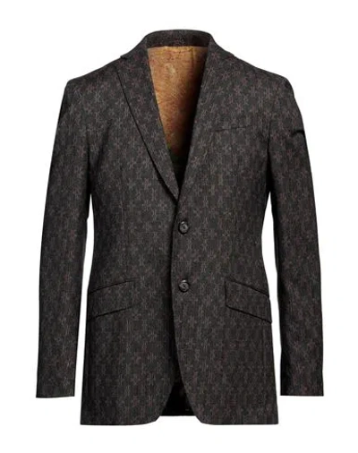 Etro Man Blazer Black Size 40 Wool, Polyamide