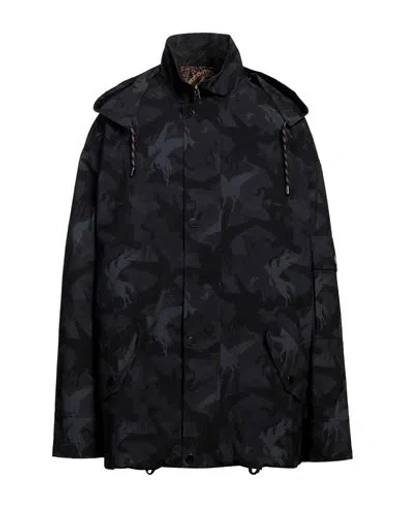 Etro Man Overcoat Black Size L Polyester