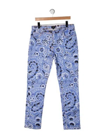 Pre-owned Etro Mid-rise Straight Leg Jeans In Blue