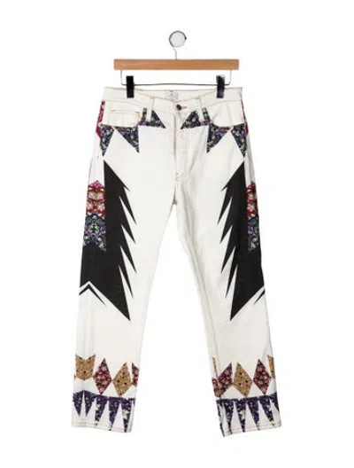 Pre-owned Etro Mid-rise Straight Leg Jeans In Neutrals