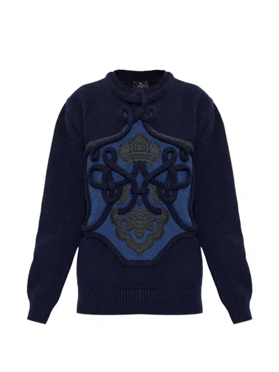 Etro Navy Blue Wool Sweater
