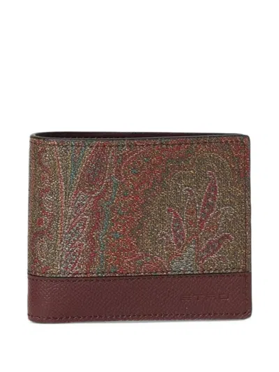 Etro Paisley Bifold Wallet In Brown