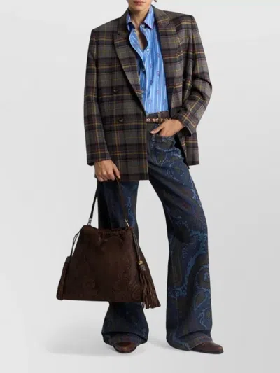 Etro Paisley Flared Jeans In Blue