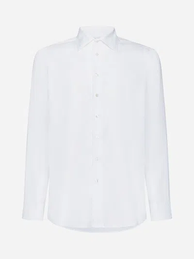 Etro Paisley Print Cotton Shirt In White